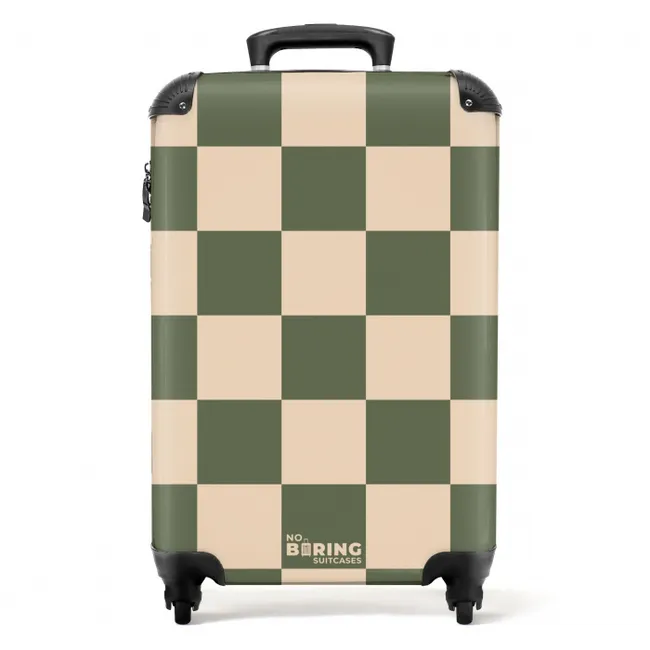 Suitcase - Squares - Green/Beige