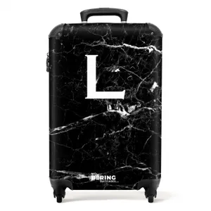 Suitcase - Letter L - Marble - Black