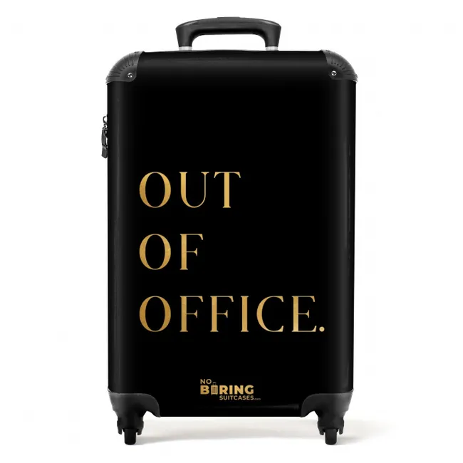 Suitcase - Quotes - Out of office - Gold - Holiday - Black