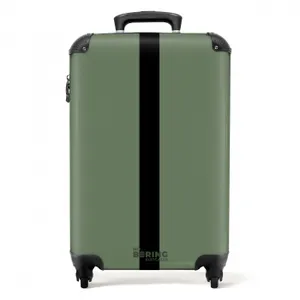 Suitcase - Minimal - Grey-green with black stripe