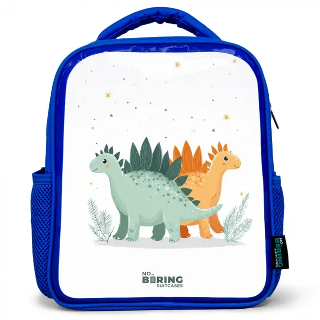 Stegosaurusduo onder sterrenregen Kinderrugzak - Blauw middel -3d