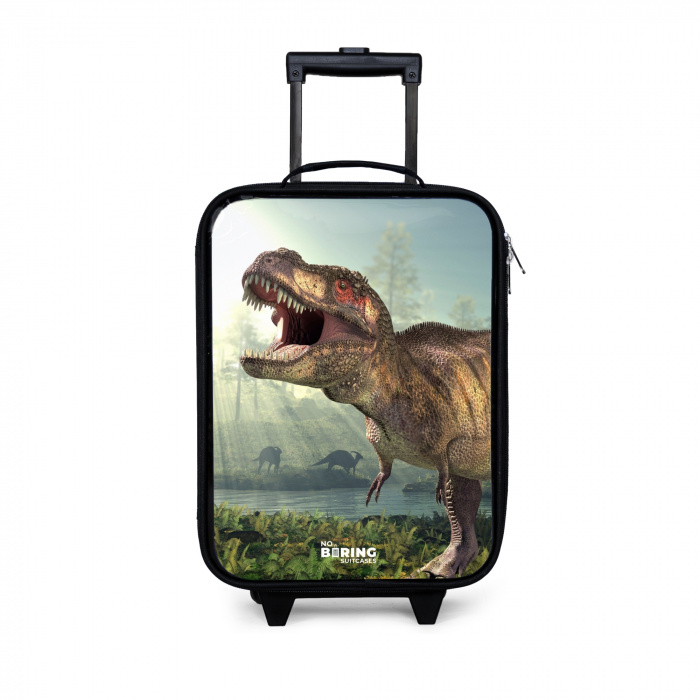 Thijs Tyrannosaurus Kinderkoffer - Zwart klein -3d
