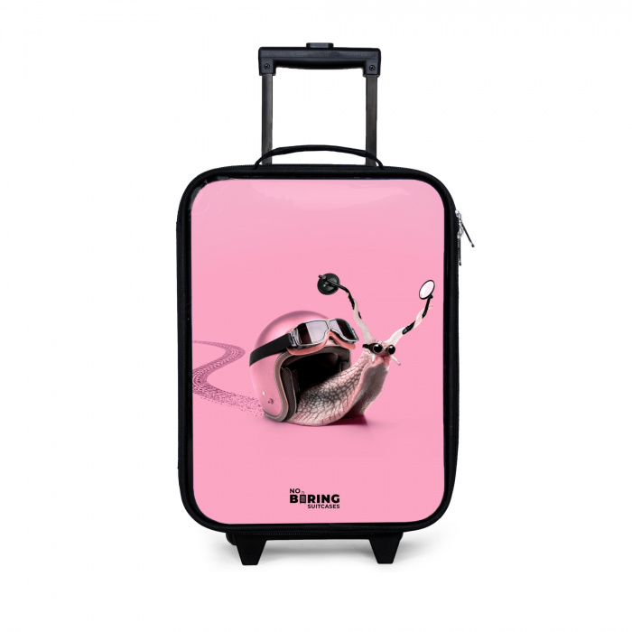 Escar-Go - Roze Kinderkoffer - Zwart klein -3d