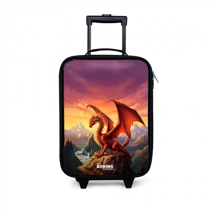 Rode reuzendraak Kinderkoffer - Zwart klein -3d