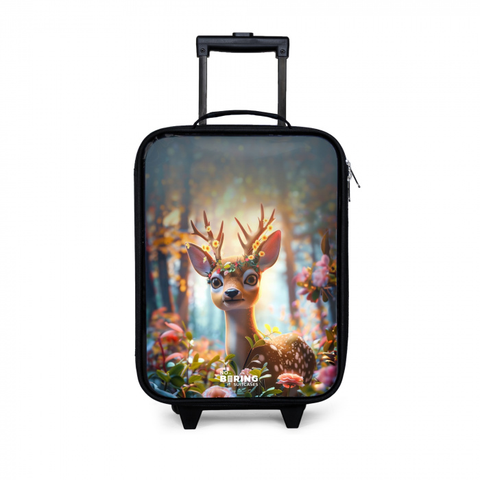 Bo bloemengewei Kinderkoffer - Zwart klein -3d