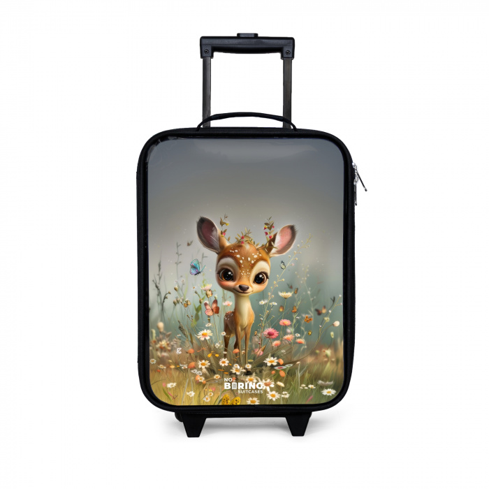 Valerie veldhertje Kinderkoffer - Zwart klein -3d