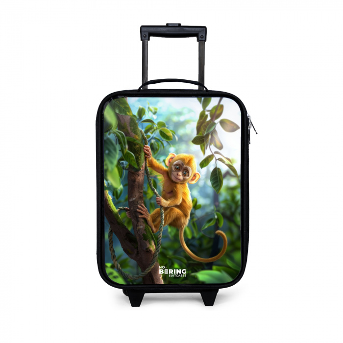 Alex aapje Kinderkoffer - Zwart klein -3d