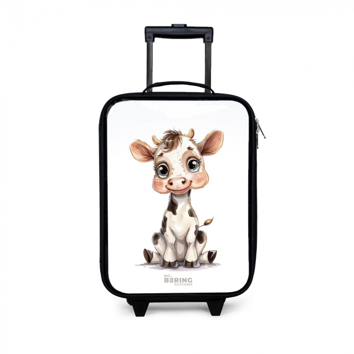 Baby koe Kinderkoffer - Zwart klein -3d