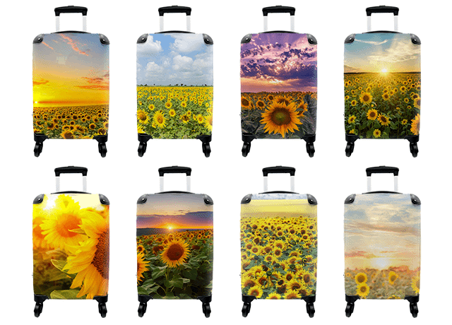 Koffers zonnenbloemen