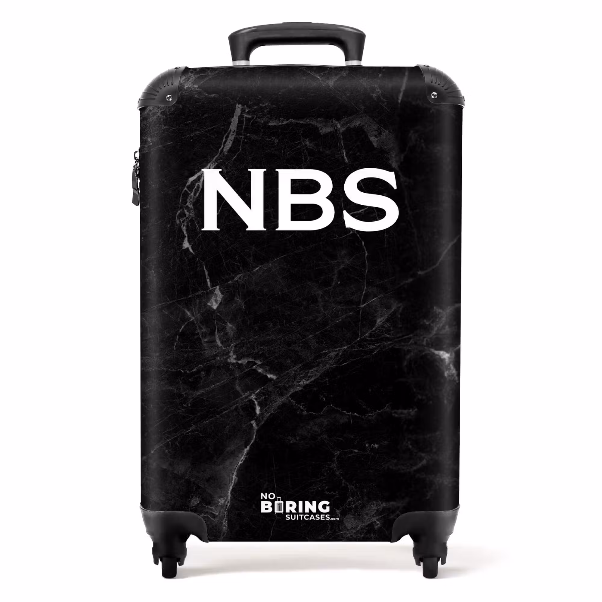 Suitcase - Black and white marble pattern