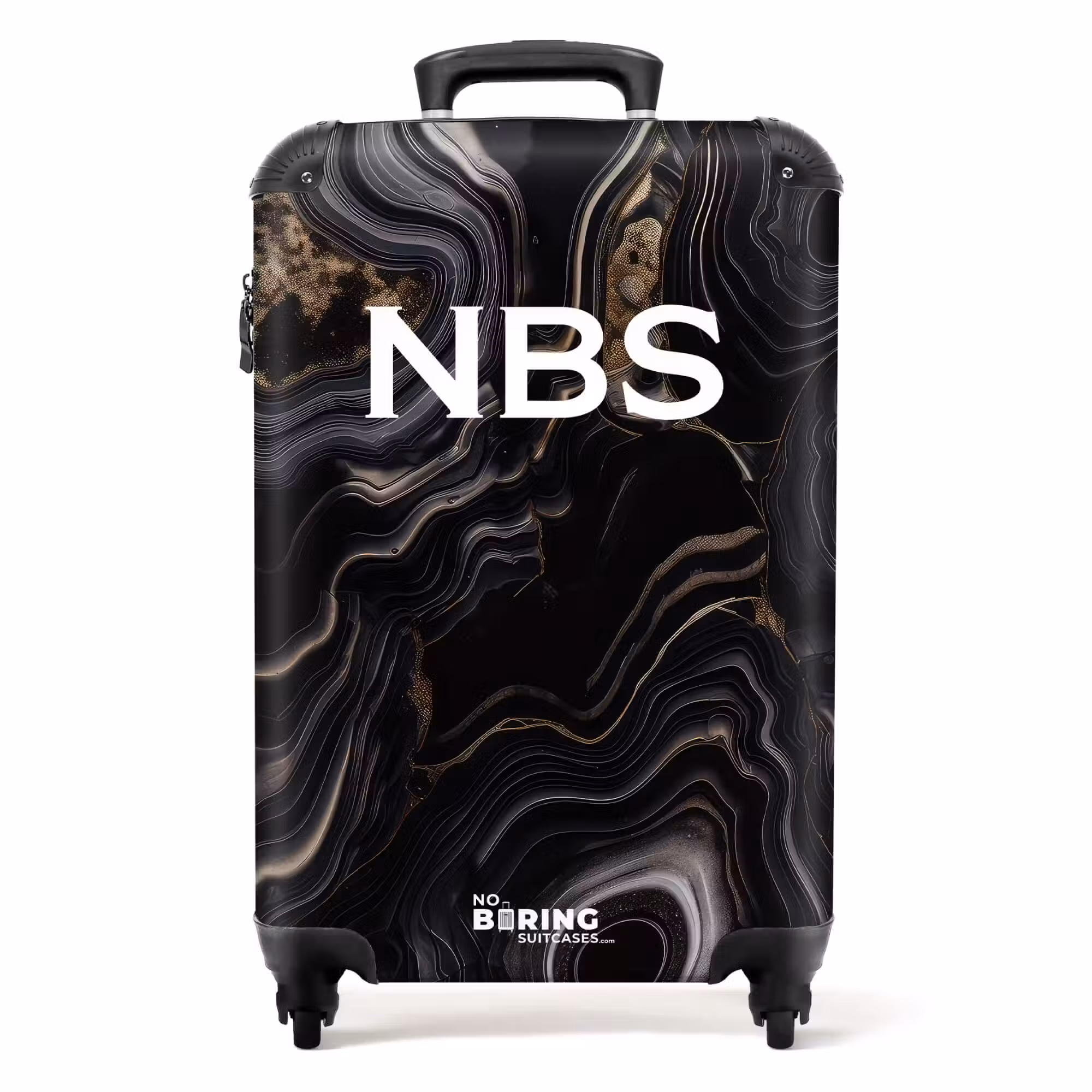 Suitcase - Black marble with gold