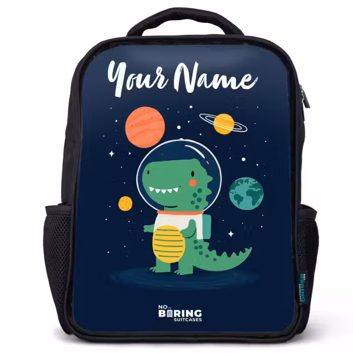 Kids backpack with name - Black - Space - Dino - Planets - Stars
