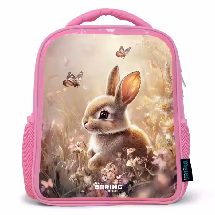 Kids backpack with name - Blue - Flowers - Brown - Bunny - Butterfly