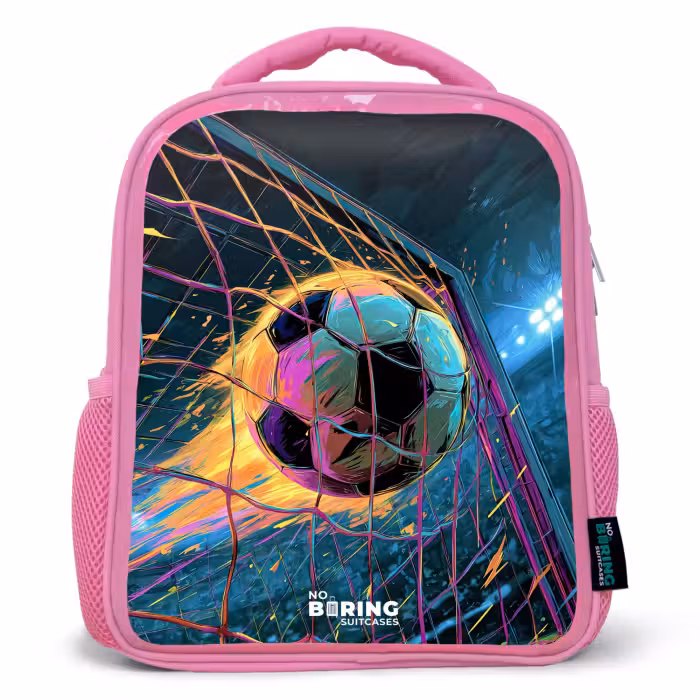 Kids backpack with name - Blue - Neon - Net - Football - Colorful