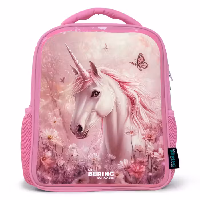 Kids backpack with name - Blue - Unicorn - Pink - Butterflies - Flowers