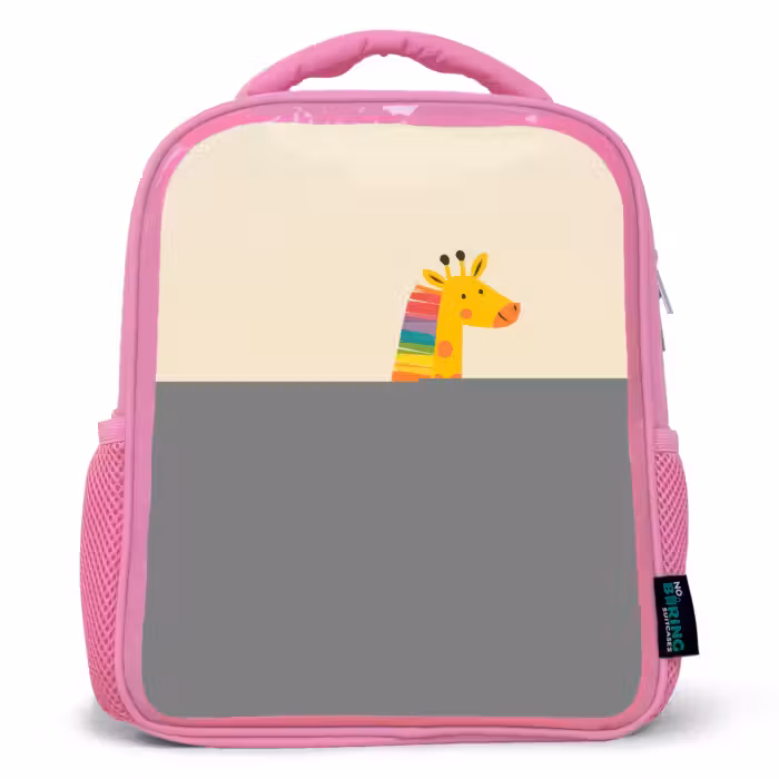 Kids backpack - Pink - Giraffe - Animal - Colorful