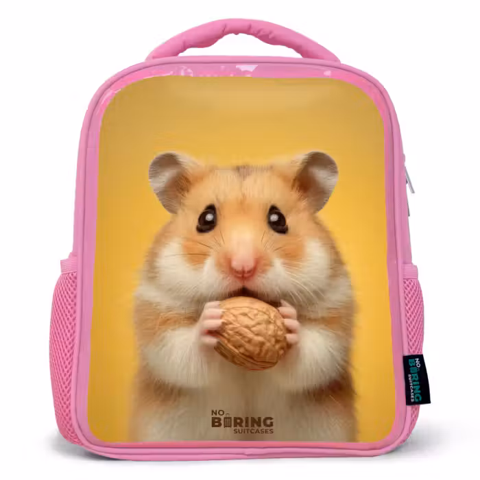 Kids backpack - Pink - Hamster - Walnut - Animal