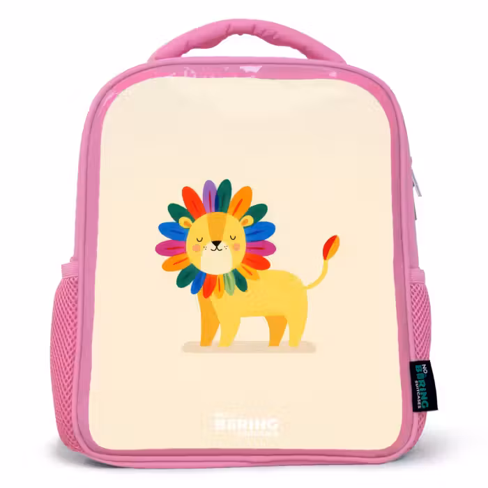 Kids backpack - Pink - Lion - Mane - Colorful