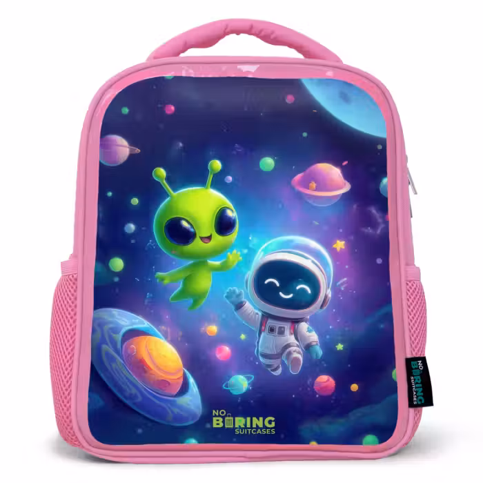 Kids backpack - Pink - Merry Meeting in Space