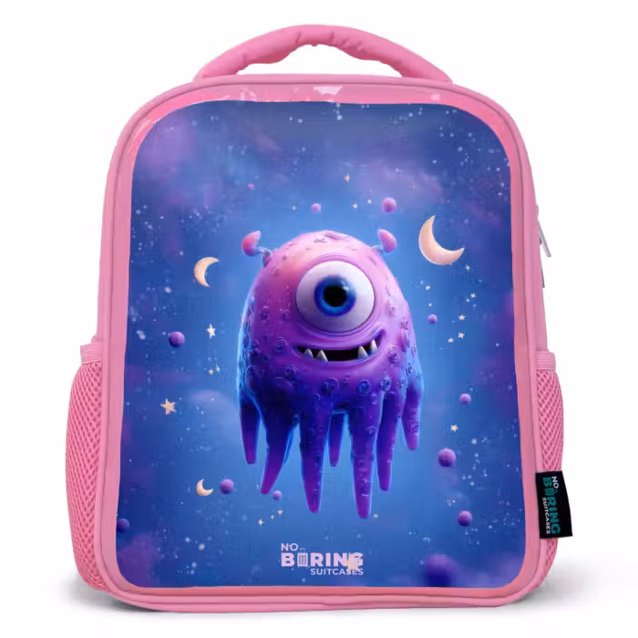 Kids backpack - Pink - Merry purple eye in space