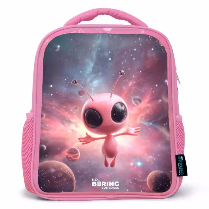 Kids backpack - Pink - Pink Alien in Star Nebula