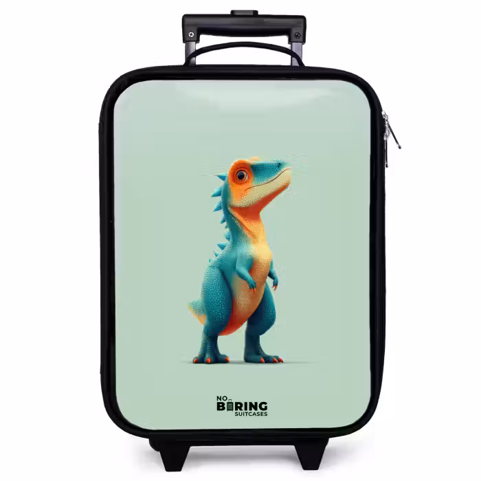 Children's suitcase - Dino - Animal - Green - Orange