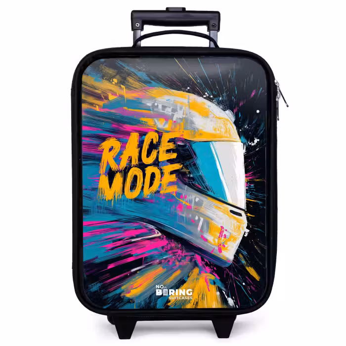 Children's suitcase - Racing helmet - Paint splashes - Brush strokes - Racing fashion