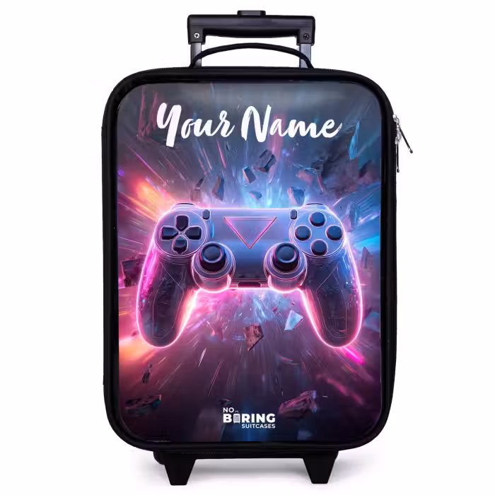 Children's suitcase with name - Controller - Neon - Game