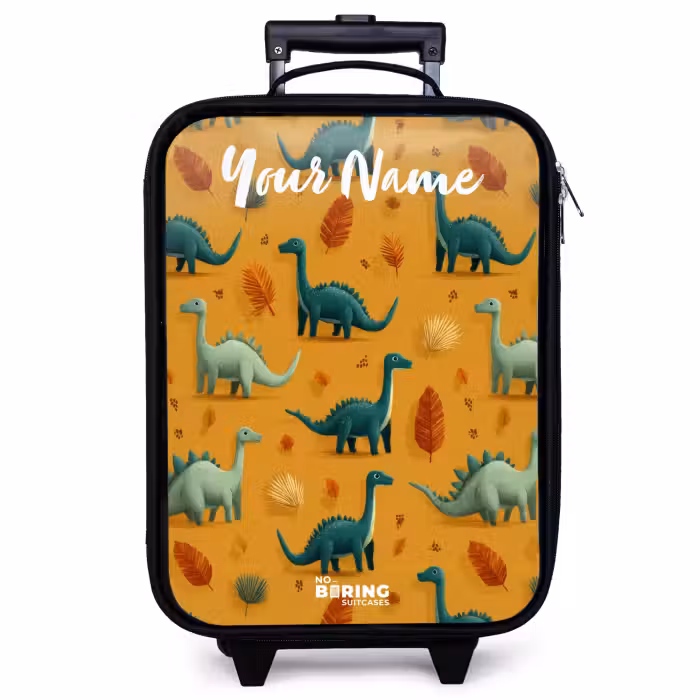 Children's suitcase with name - Dino - Animals - Pattern