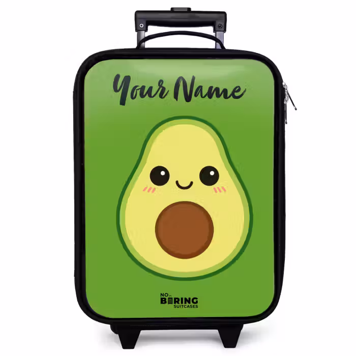 Children's suitcase with name - Kawai - Avocado - Green