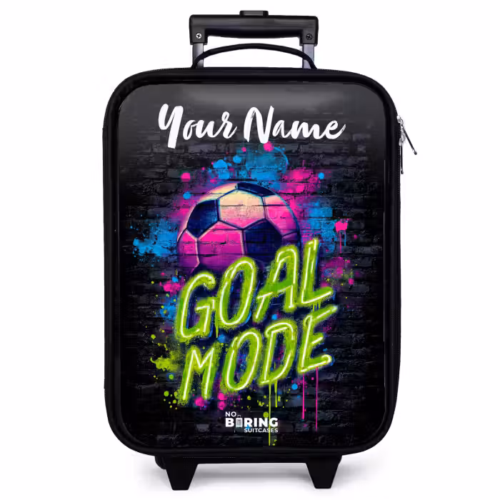 Children's suitcase with name - Neon - Graffiti - Football - Colorful