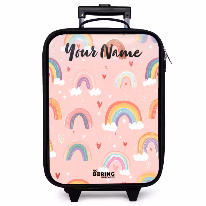 Children's suitcase with name - Rainbow - Pattern - Pastel
