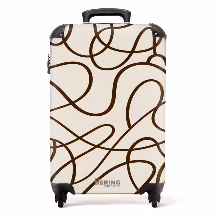 Suitcase - Brown lines on beige background