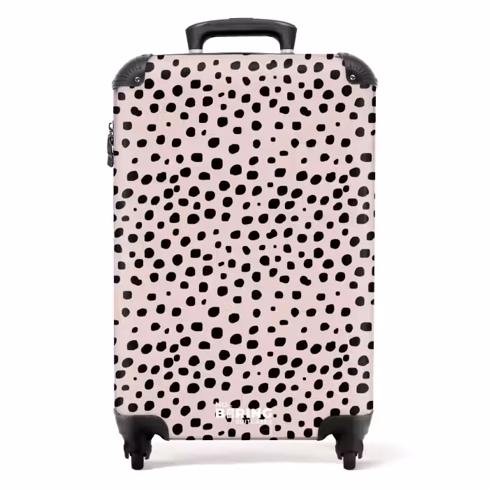 Suitcase - Dalmatian pattern on soft pink