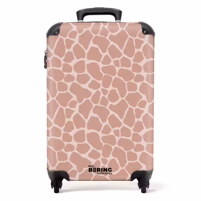 Suitcase - Girraffen pattern on light pink