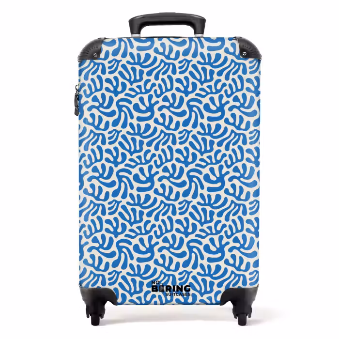 Suitcase - Leaf shapes on beige background