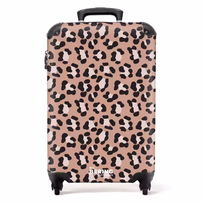 Suitcase - Leopard pattern on hot pink
