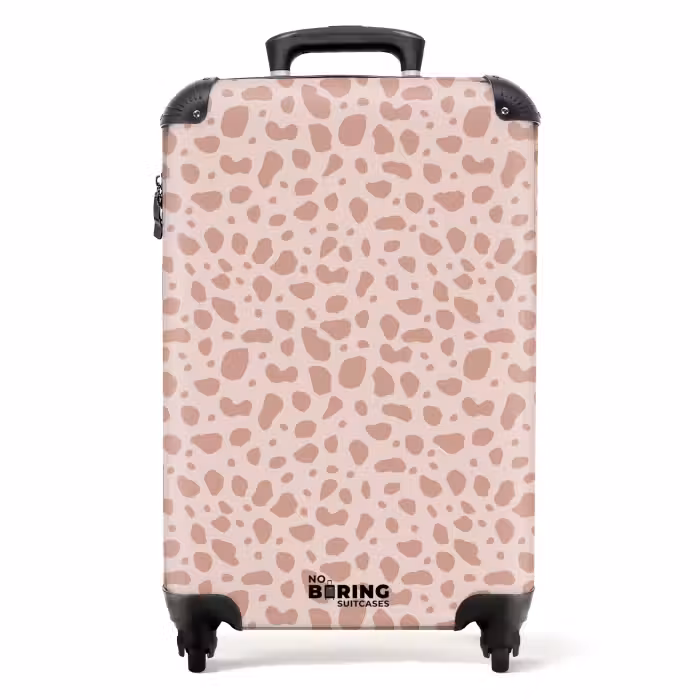 Suitcase - Leopard pattern on powder pink