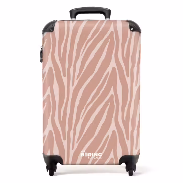Suitcase - Soft pink tiger stripe pattern