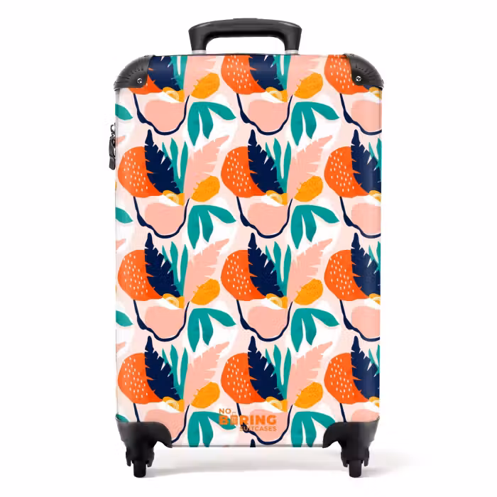 Suitcase - Variously colored abstract leaves