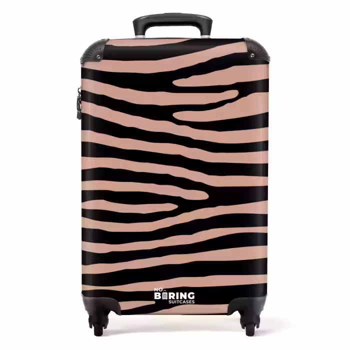 Suitcase - Zebra stripes on pink