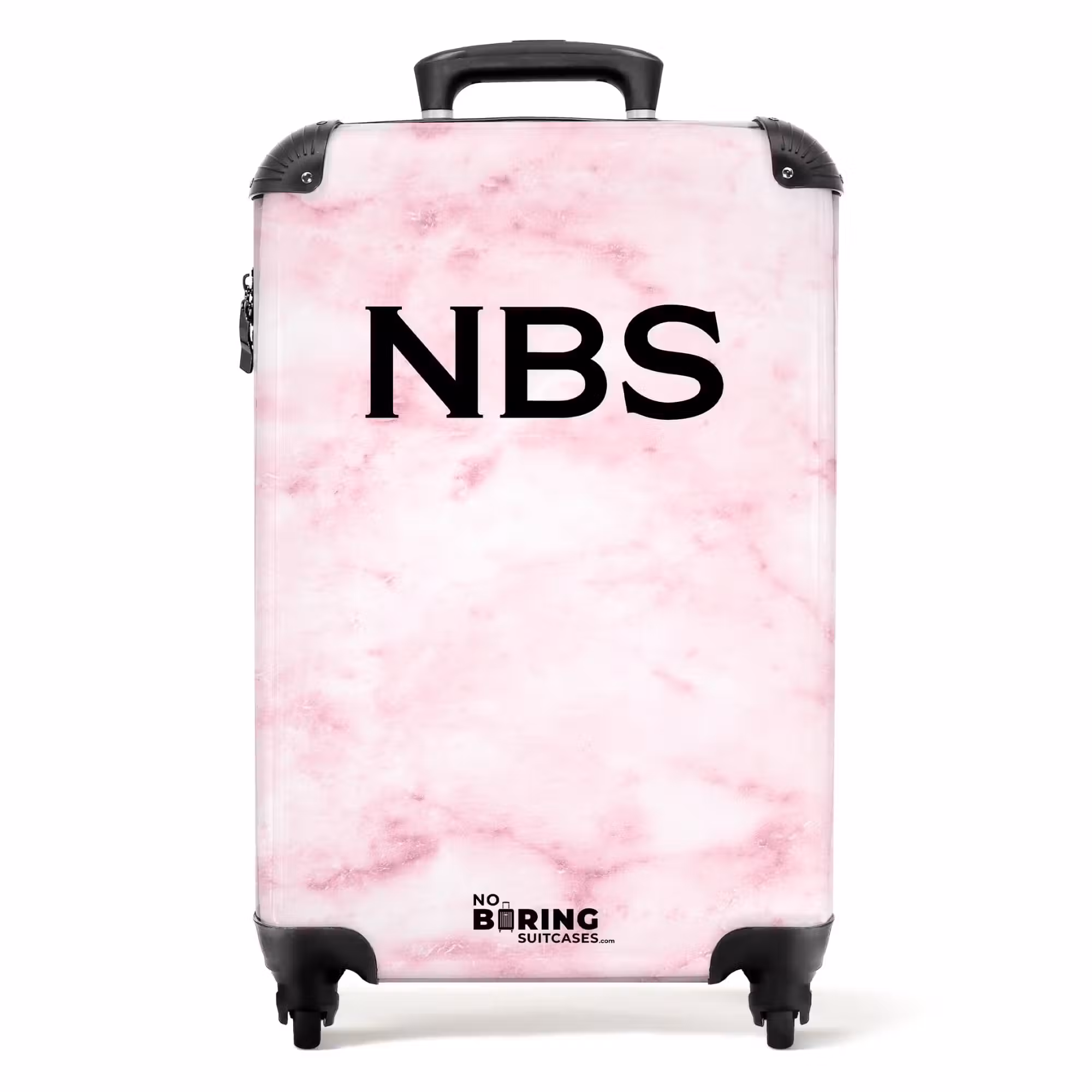 Suitcase - Pink marble with white