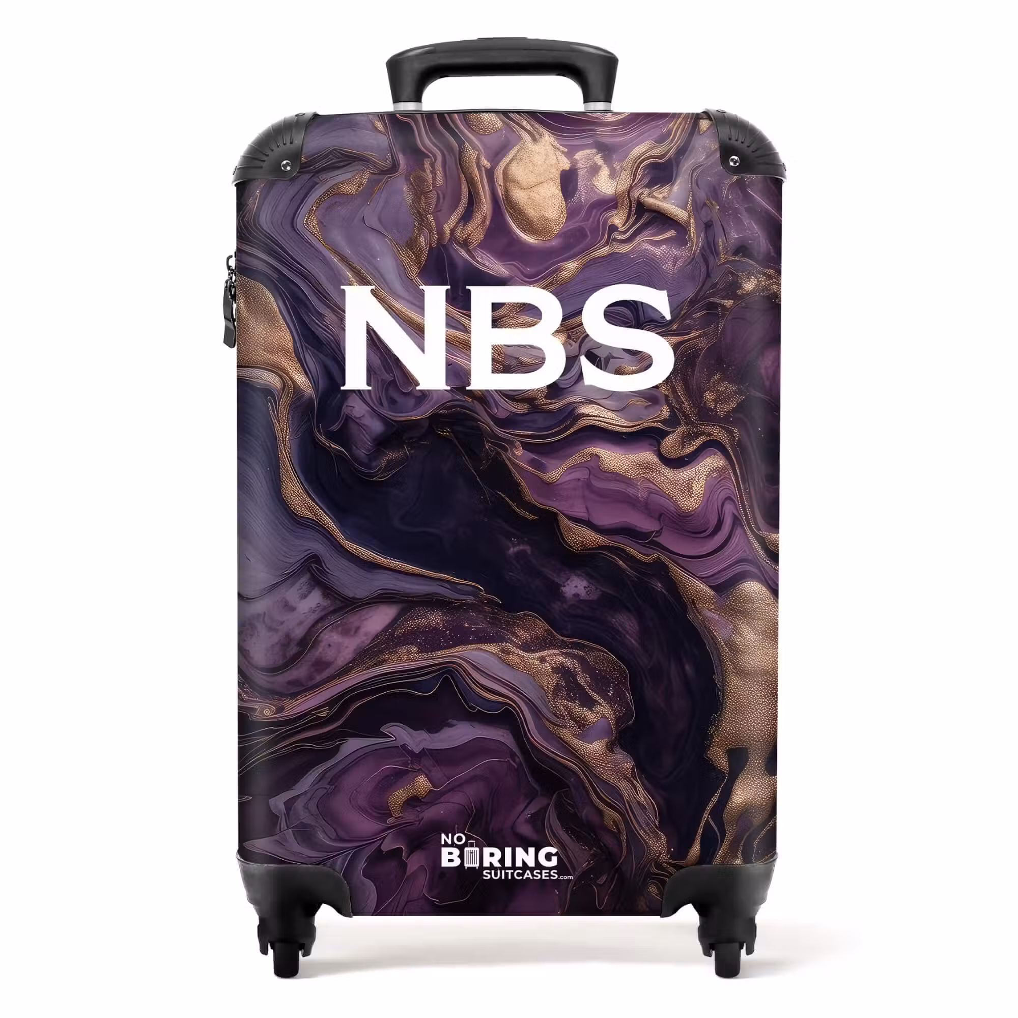 Suitcase - Purple marble with gold