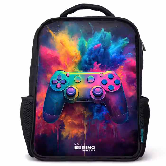 Kids backpack - Black - Game - Controller - Colorful - Explosion