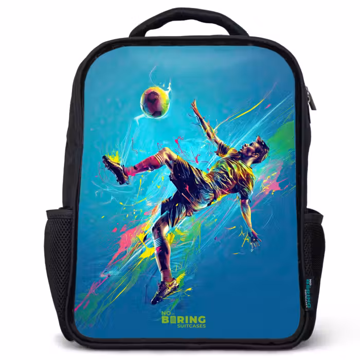 Kids backpack - Black - Neon - Football - Kick - Colorful