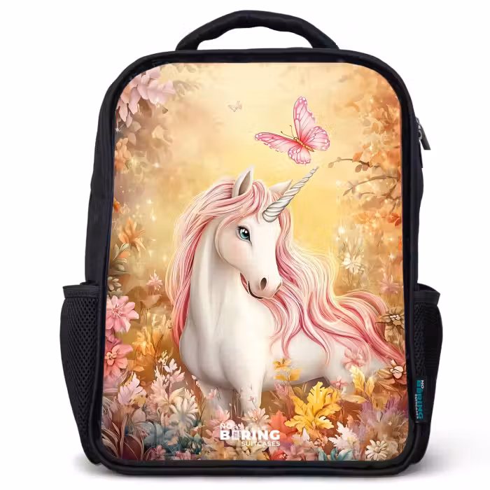 Kids backpack - Black - Unicorn - Butterfly - Pink - Mane