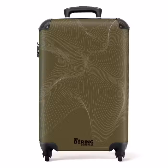 Suitcase - Abstract - Dark green line art
