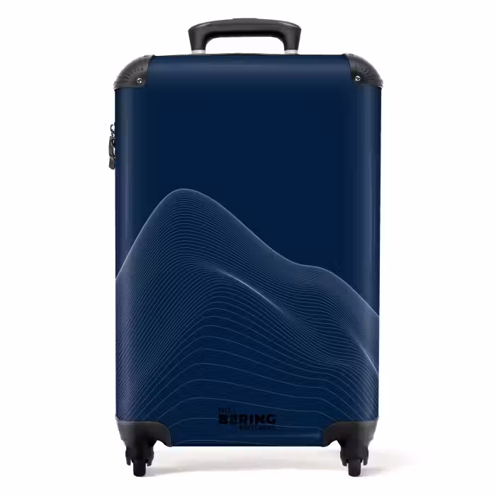 Suitcase - Abstract - Wavy lines Blue