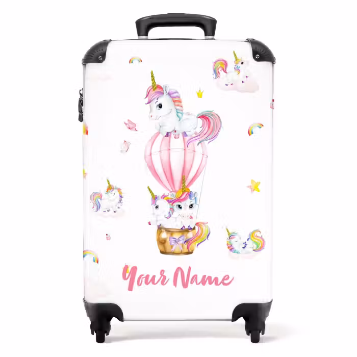 Suitcase with name - Airy unicorns