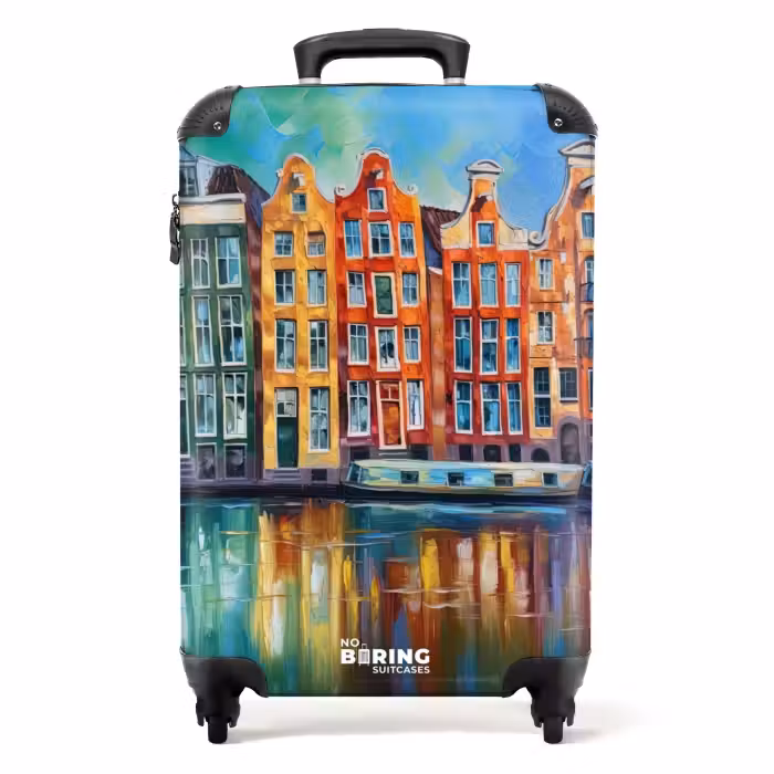 Suitcase - Amsterdam - Oil painting - Canal - Painting - Art